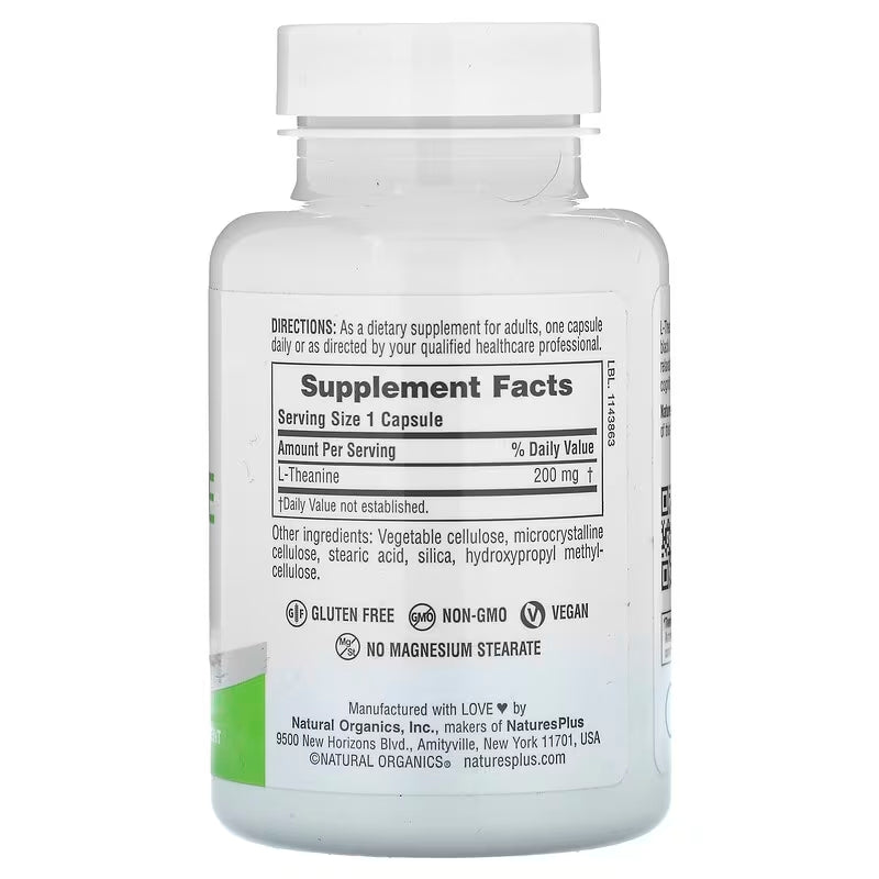 NaturesPlus Pro L-Theanine Brain & Cognitive 200 60 Caps - Galeri