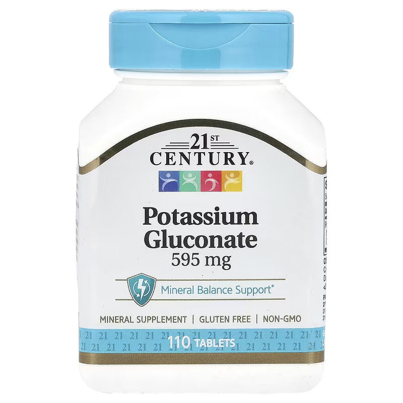 21st Century Potassium Gluconate Mineral Balance Support 595 mg 110 Tablets
