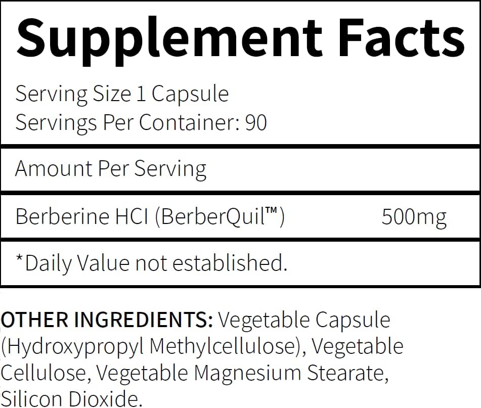 Research Labs Clinical Grade Berberine High Absorption Formula & BerberQuil Glucose 500mg 90 Caps - Galeri