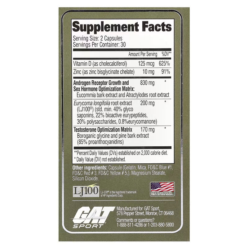 GAT Testol Platinum Premium Gh Testo Booster 60 Capsules - Galeri