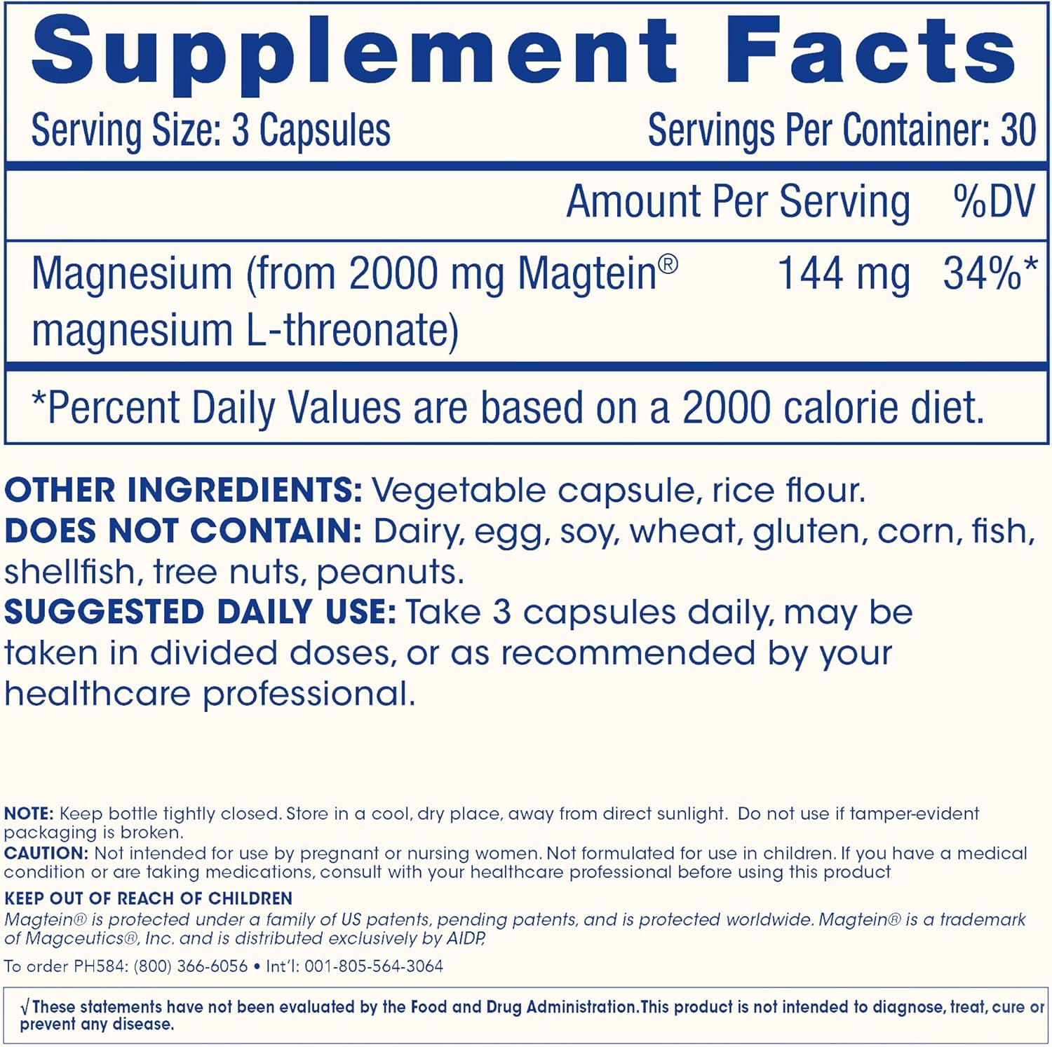 ProHealth Magnesium L-Threonate Magtein Brain Health Cognitive Memory & Focus 90 Caps - Galeri