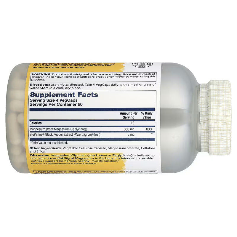 Solaray Magnesium Glycinate Sleep High Absorption 240 VegCaps - Galeri