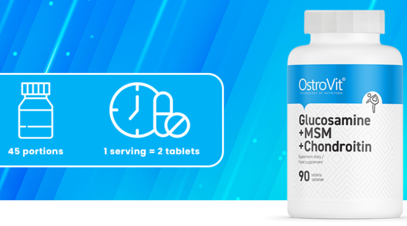 OstroVit Glucosamine(glukozamin) + MSM + Chondroitin 90 tablets - Galeri