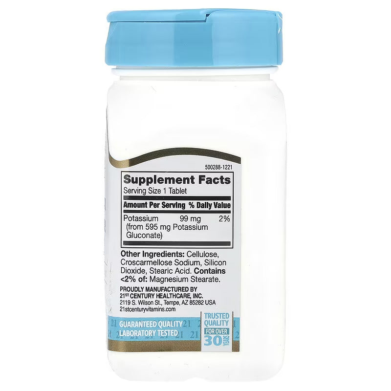 21st Century Potassium Gluconate Mineral Balance Support 595 mg 110 Tablets - Galeri