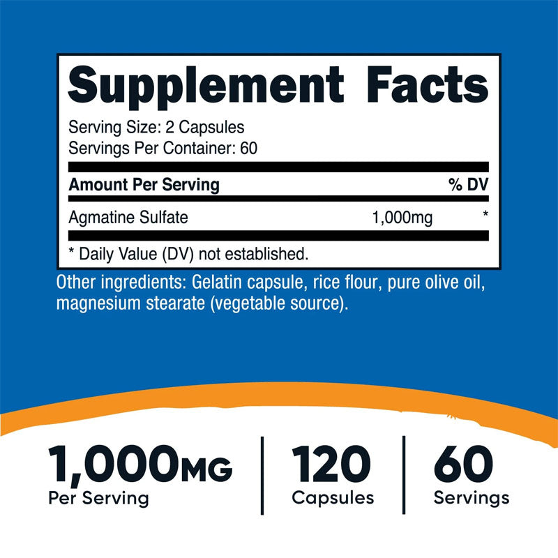 Nutricost Agmatine Sulfate 1000 MG 120 Capsules - Galeri