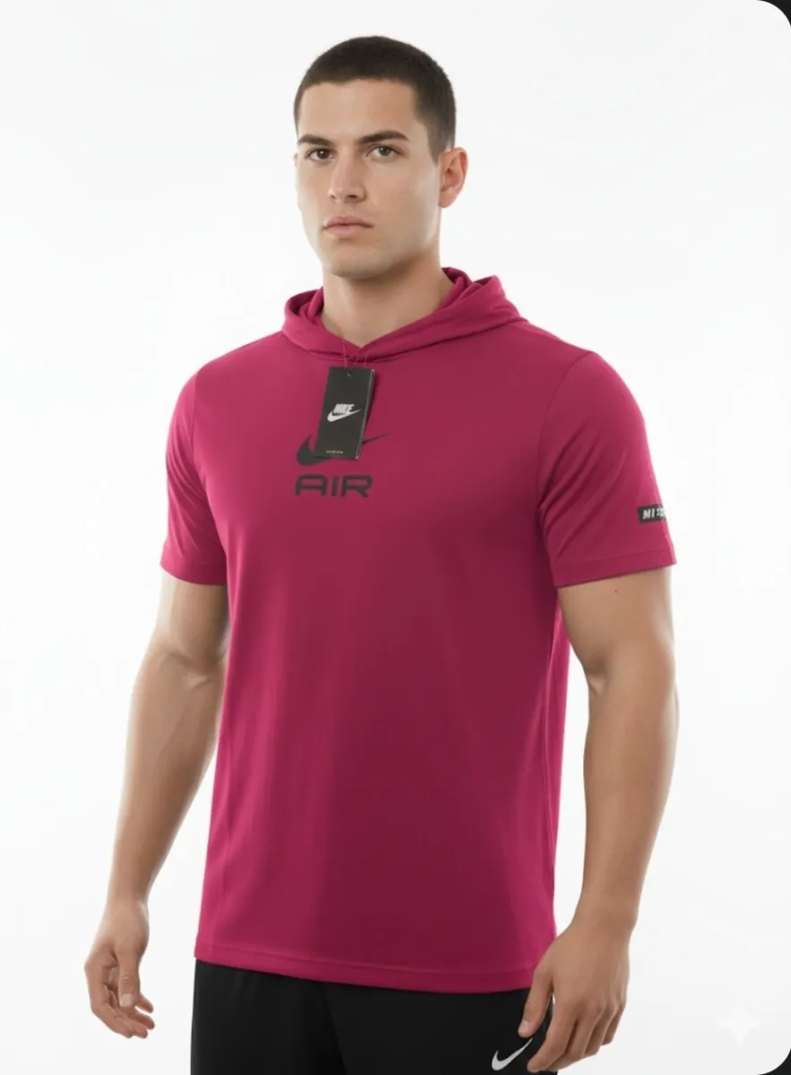 NIKE Air Baskılı Kapişonlu Pembe Tişört