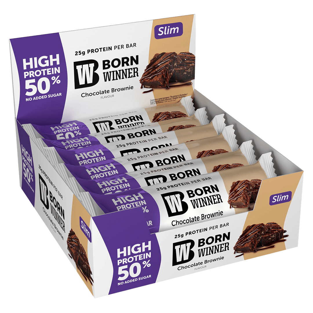 BORN WINNER Slim Protein Bar Box / 12 x 50 g - Galeri