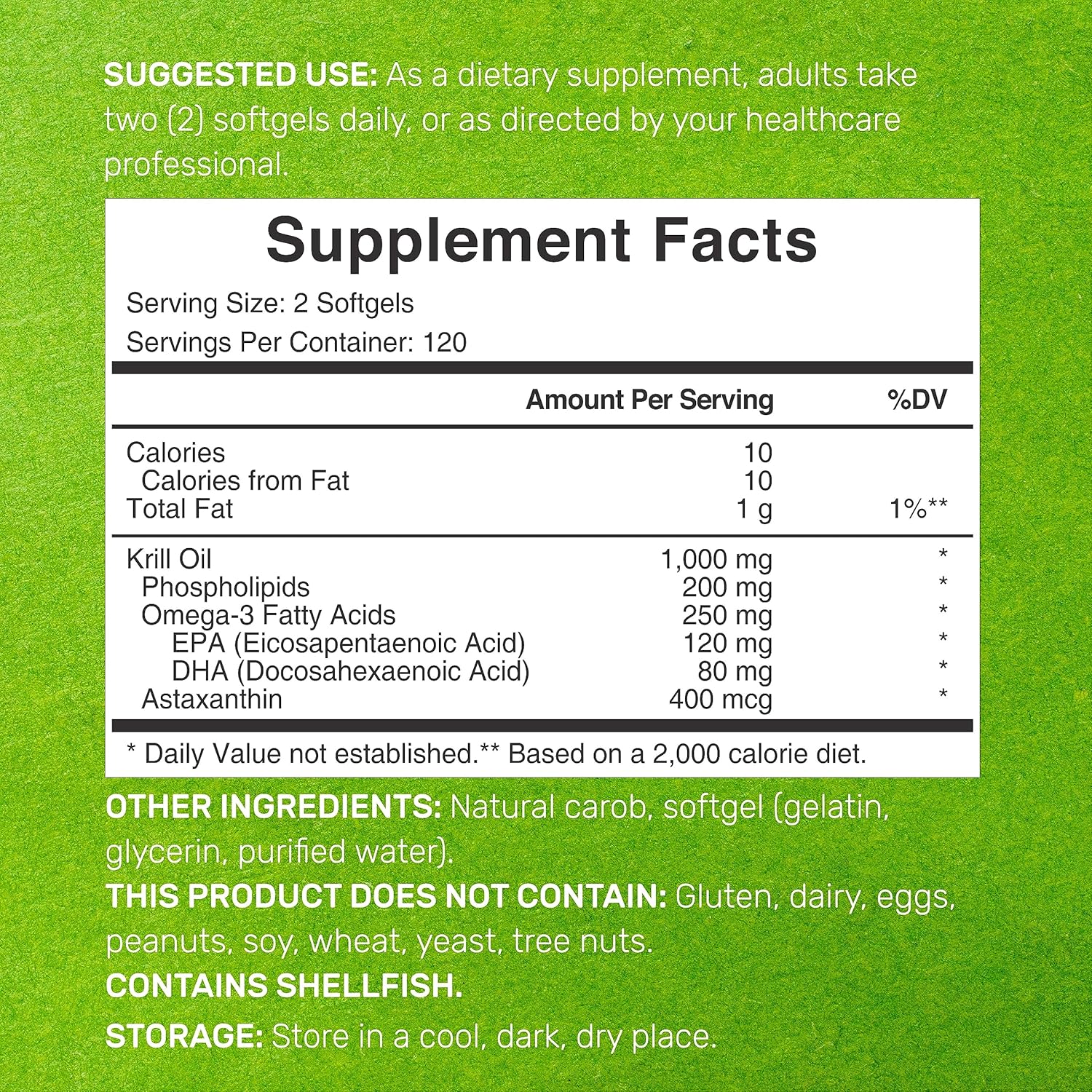 Deal Supplement Antarctic Krill Oil 1,000mg Per Serving 240 Softgels - Galeri
