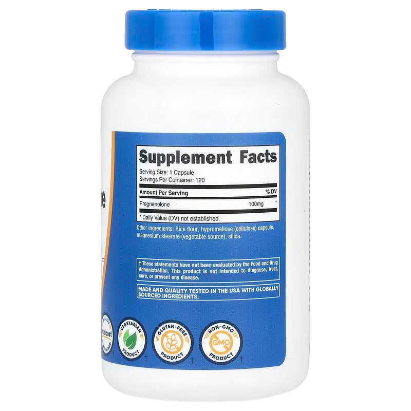 Nutricost Pregnenolone Brain & Cognitive 100 mg 120 Capsules - Galeri