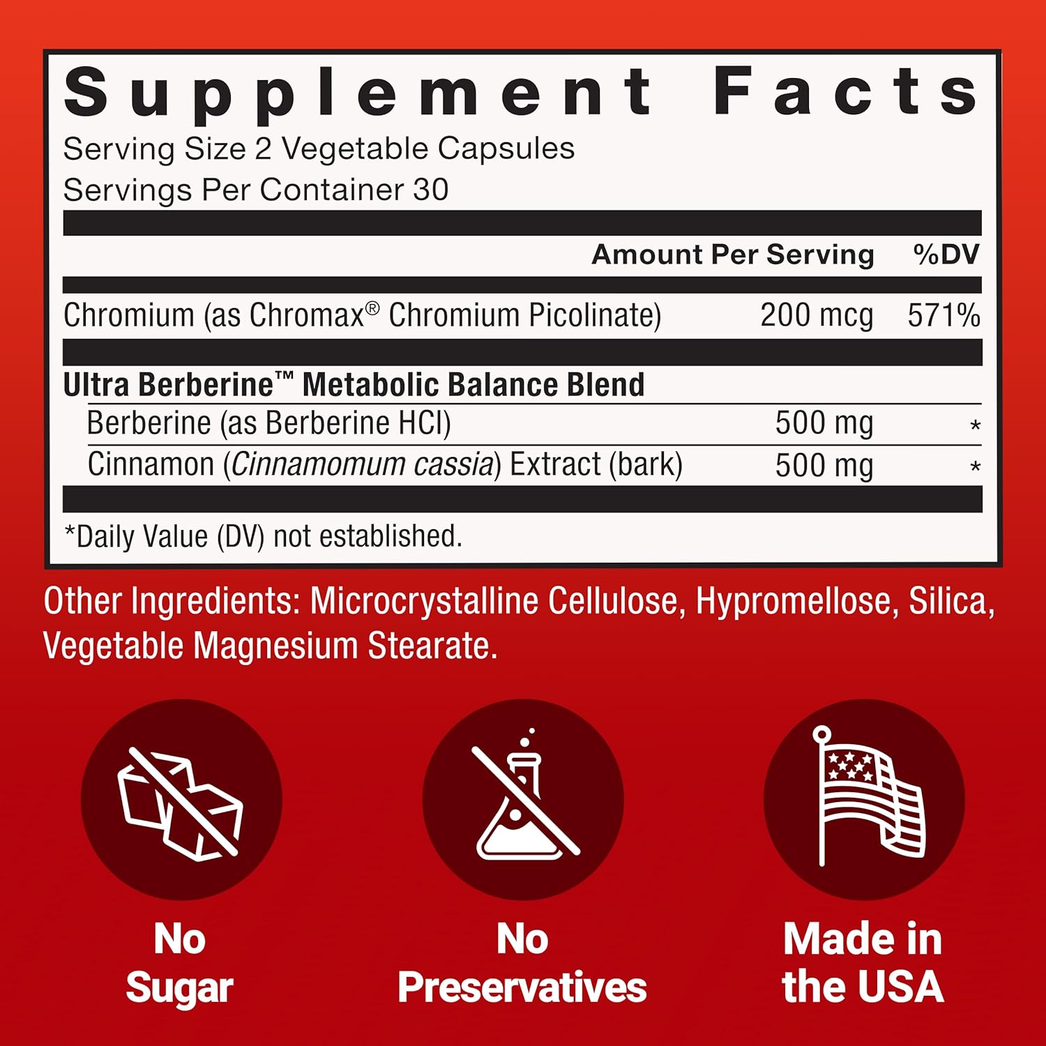 Force Factor Ultra Berberine 500mg Chromium & Cinnamon 60 Vegetable Capsules - Galeri