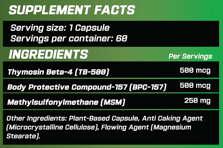 Grimlabs Regenesis BPC157 + TB500 + MSM 60 Caps - Galeri
