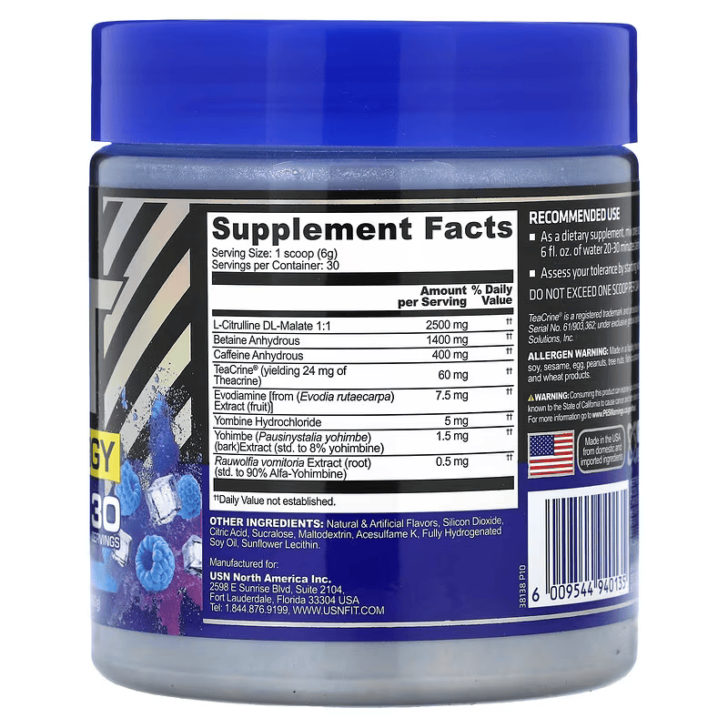 USN 3XT Max Energy High Stimulant & Thermogenic Ripped Burner PreWorkout 30 Servis - Galeri
