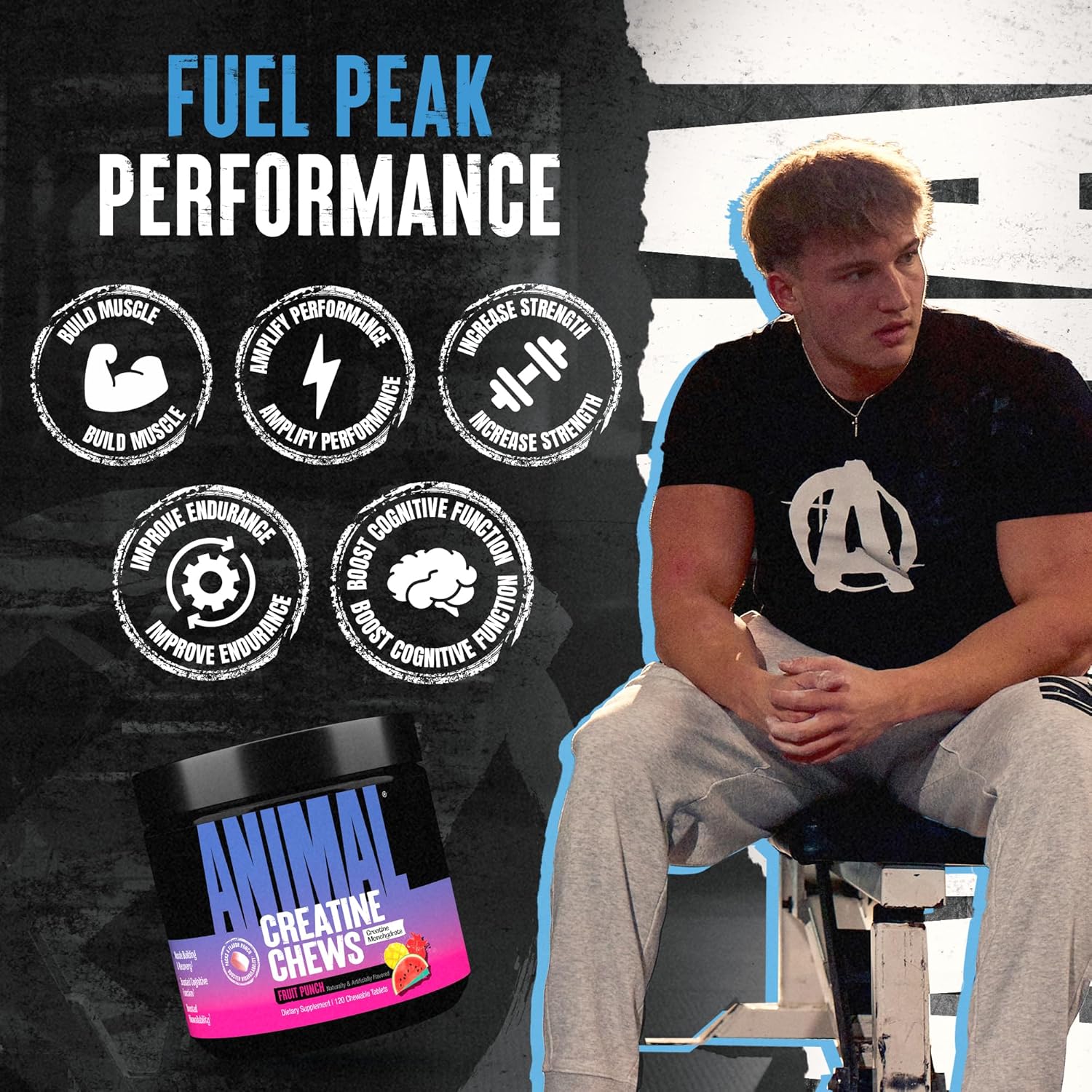 Animal Creatine Chews Tablets - 120 Count - Galeri