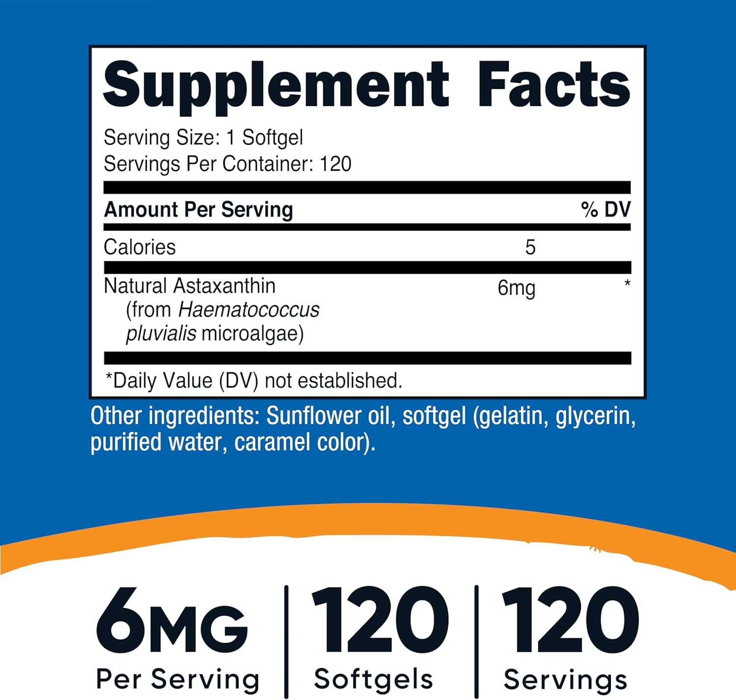 Nutricost Astaxanthin joint support antioxidant 6 mg 120 Softgels - Galeri