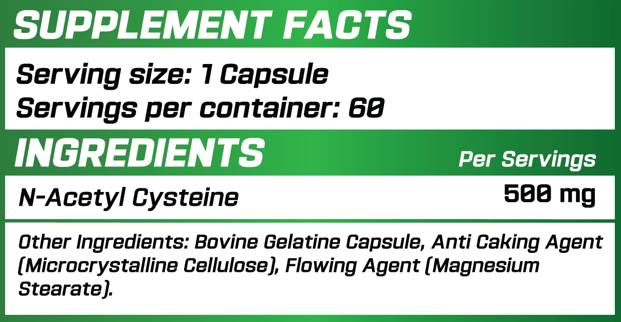 Grimlabs NAC (N-Acetyl Cysteine) 500mg 60 Caps - Galeri