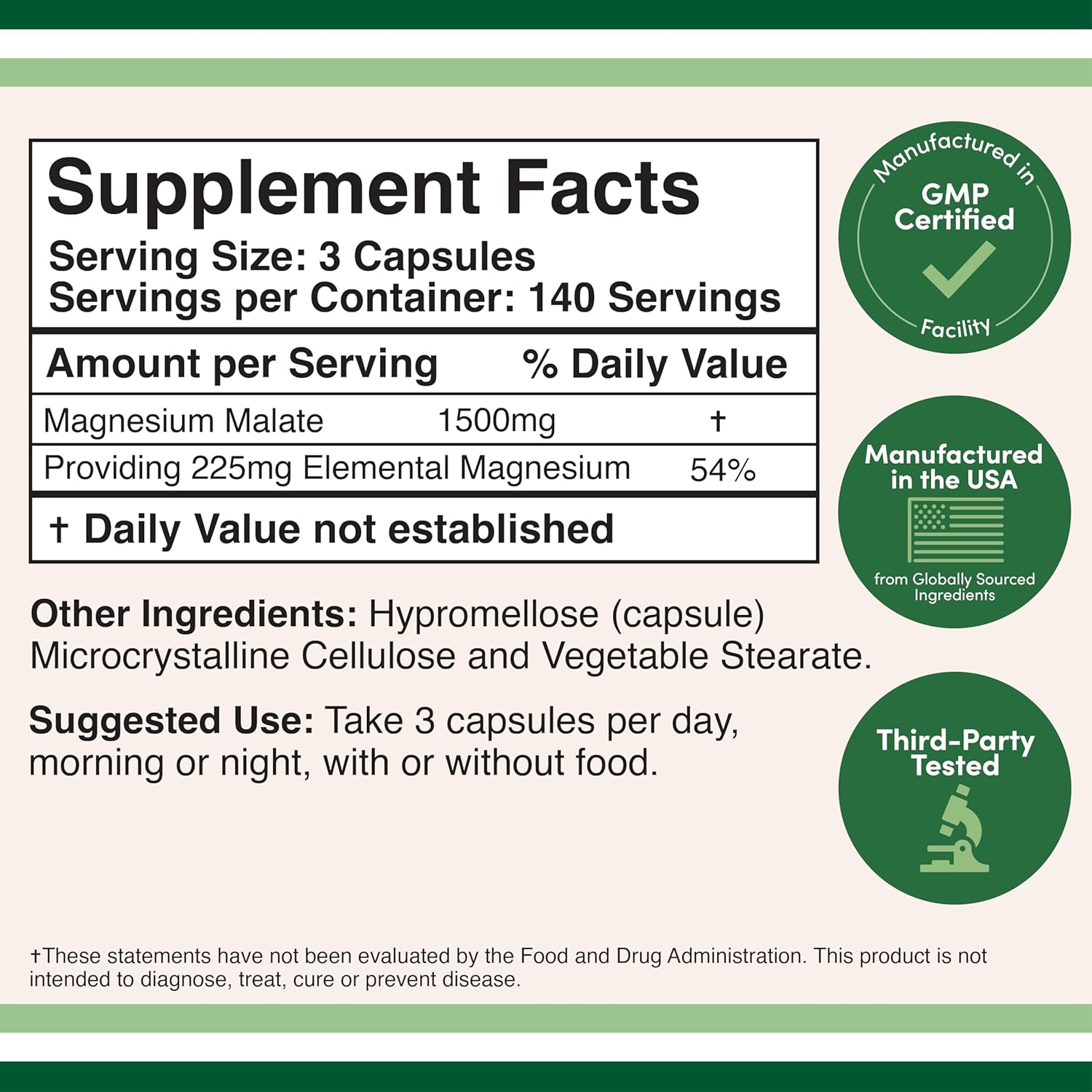 Double Wood Magnesium Malate 1,500mg 420 Caps - Galeri