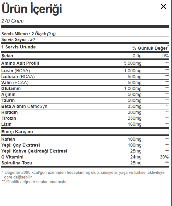 Optimum Essential Amino Energy 270 Gr - Galeri