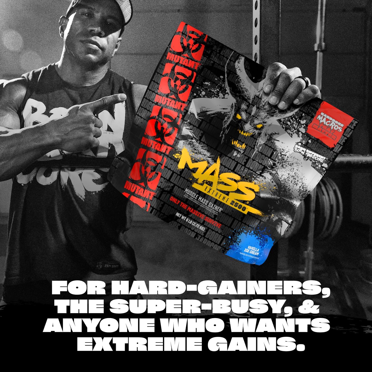 Mutant Mass Extreme Gainer – Whey Protein Powder – Build Muscle Size and Strength – High Density Clean Calories - Galeri