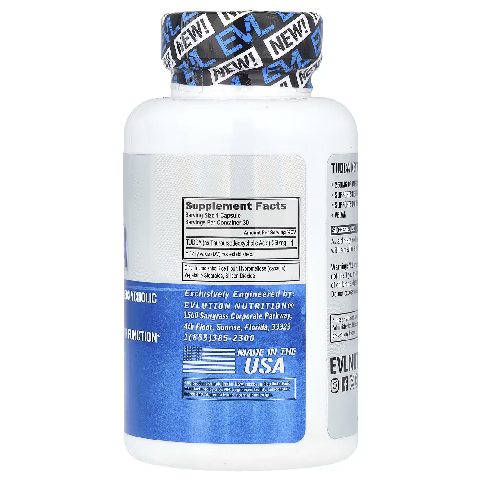 EVLution Nutrition, TUDCA, Tauroursodeoxycholic acid BILE SALT 30 Veggie Capsules - Galeri
