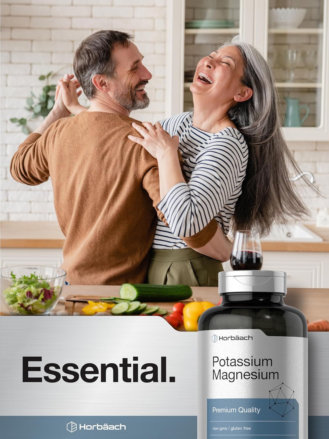 Horbäach Potassium Magnesium Premium Quality Non-GMO & Gluten Free 240 Caps - Galeri
