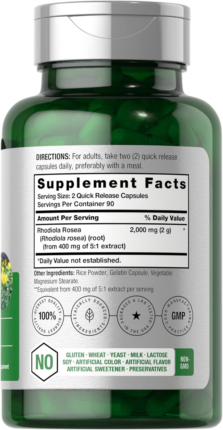Horbäach Rhodiola Rosea 2000mg 180 Caps - Galeri