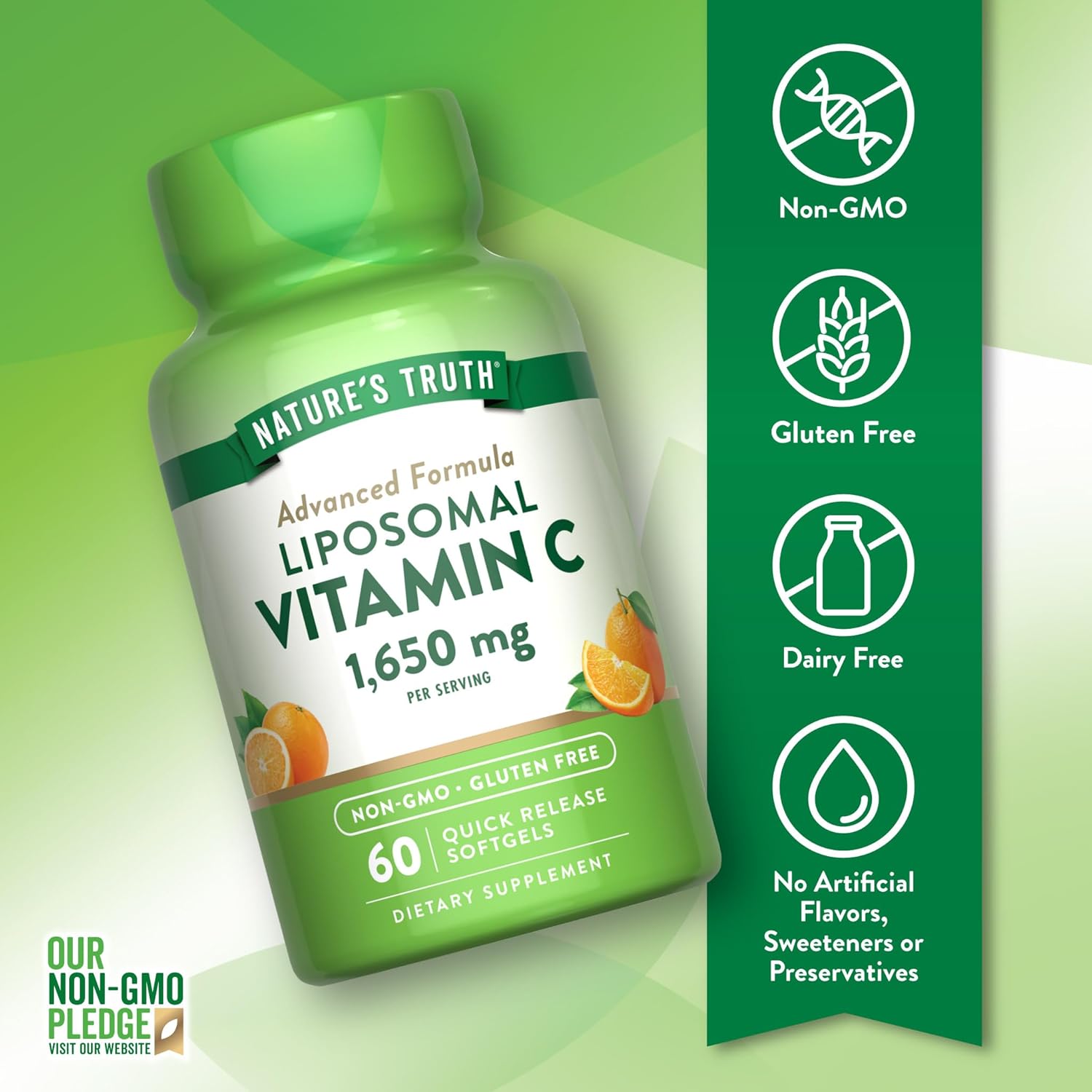 Nature's Truth Liposomal Vitamin C 1650mg 60 Softgels - Galeri