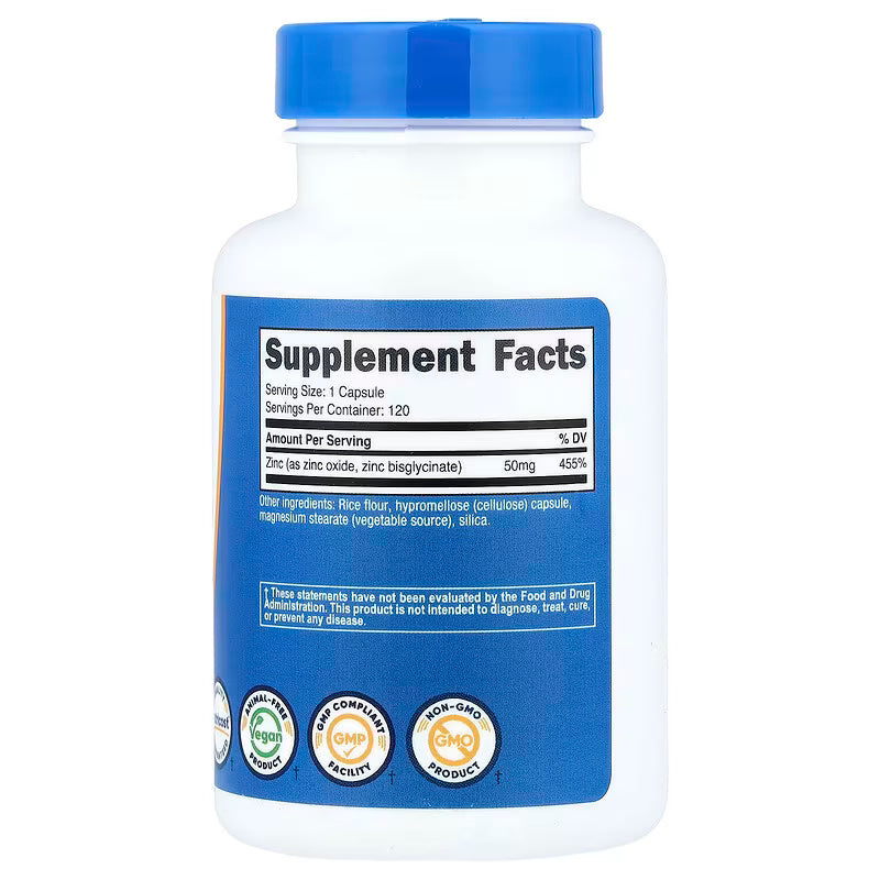 Nutricost Zinc Bisglycinate 50 mg 120 Capsules - Galeri