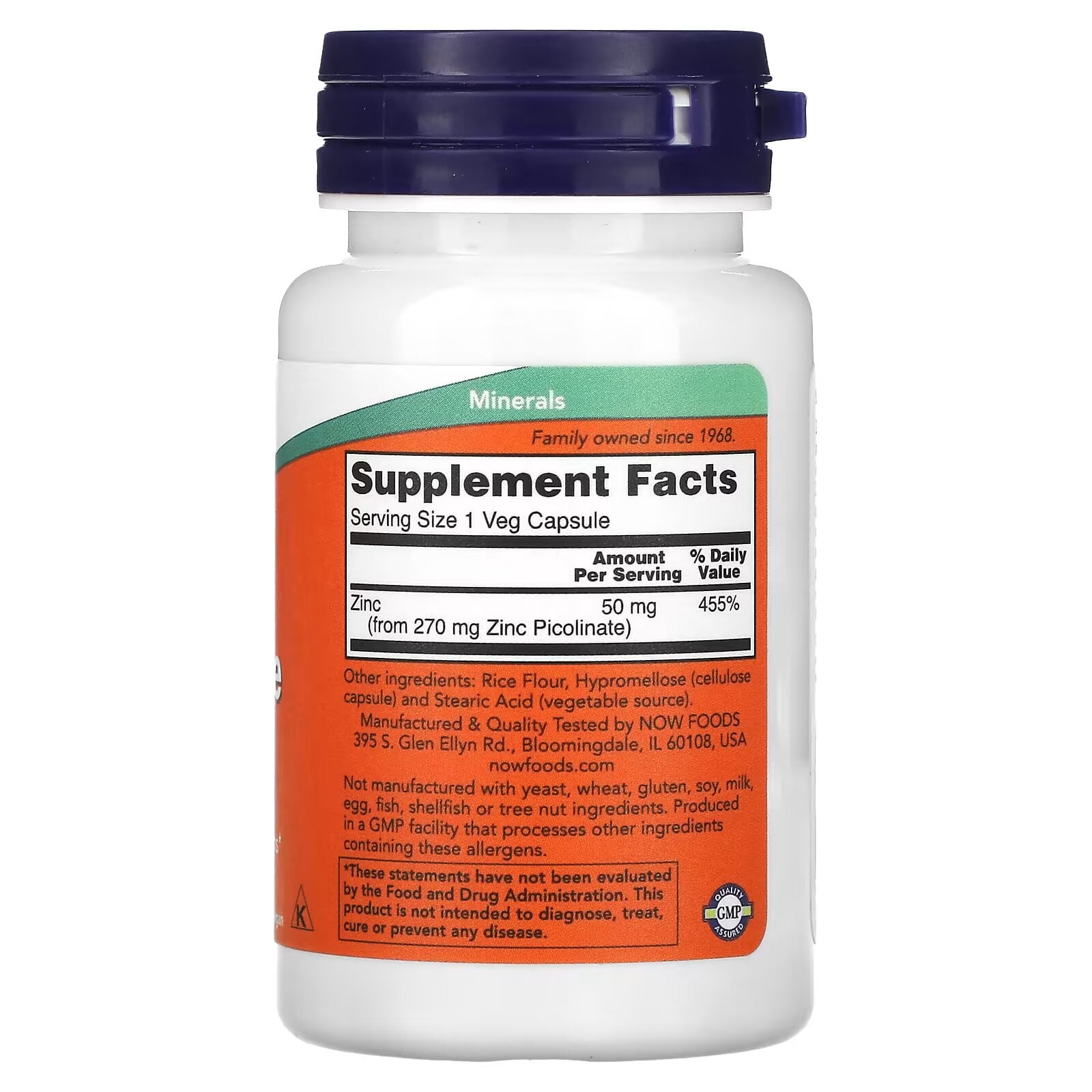NOW Foods, Zinc(Çinko) Picolinate, 50 mg, 60 Veg Caps - Galeri
