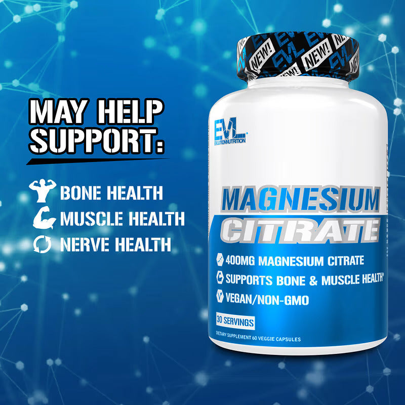 EVLution Nutrition, Magnesium(Magnezyum )  Citrate, 400 mg, 60 Vegetarian Caps - Galeri