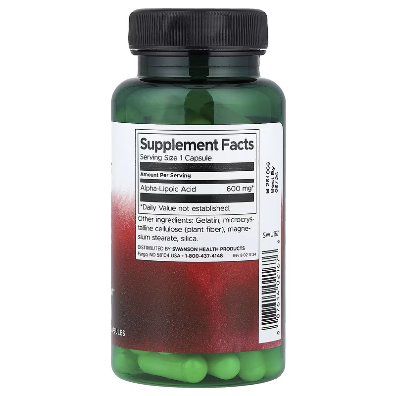 Swanson Alpha Lipoic Acid Antioxidants 600 mg 60 Caps - Galeri