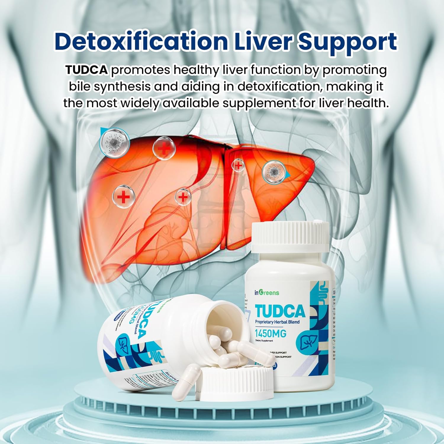 inGreens TUDCA+Milk Thistle 1450MG Health for Liver Kidney Cleanse Detox and Repair 60 Caps - Galeri