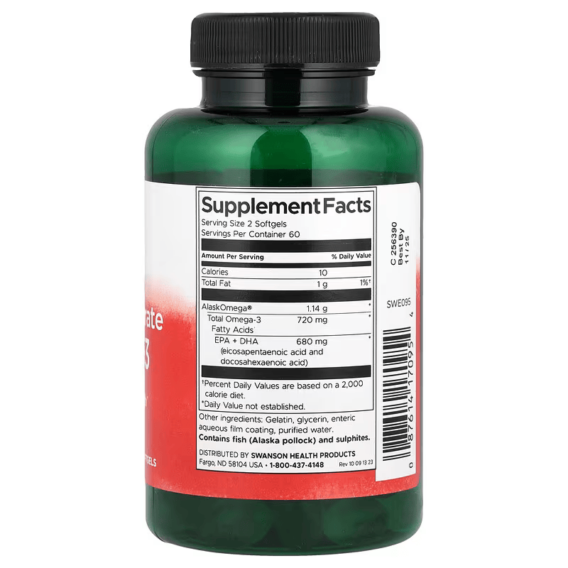 Swanson Omega 3 EPA DHA High Concentrate 120 Mini Softgels - Galeri