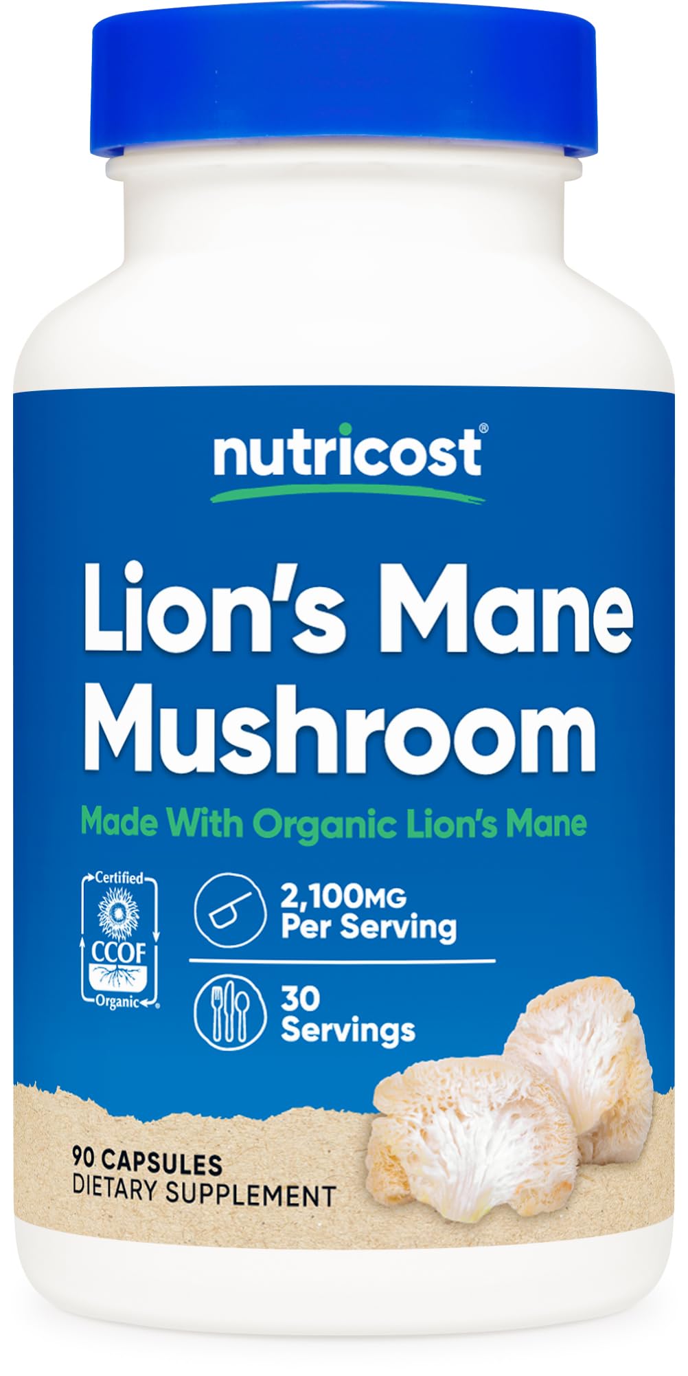 Nutricost Lion's Mane Mushroom Aslan yelesi mantarı 2100 mg 90 Caps