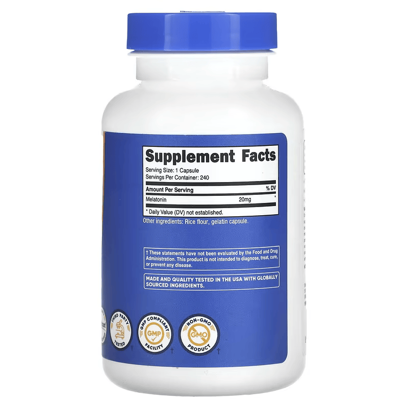 Nutricost Melatonin Sleep support 20 Mg 240 Tablet - Galeri