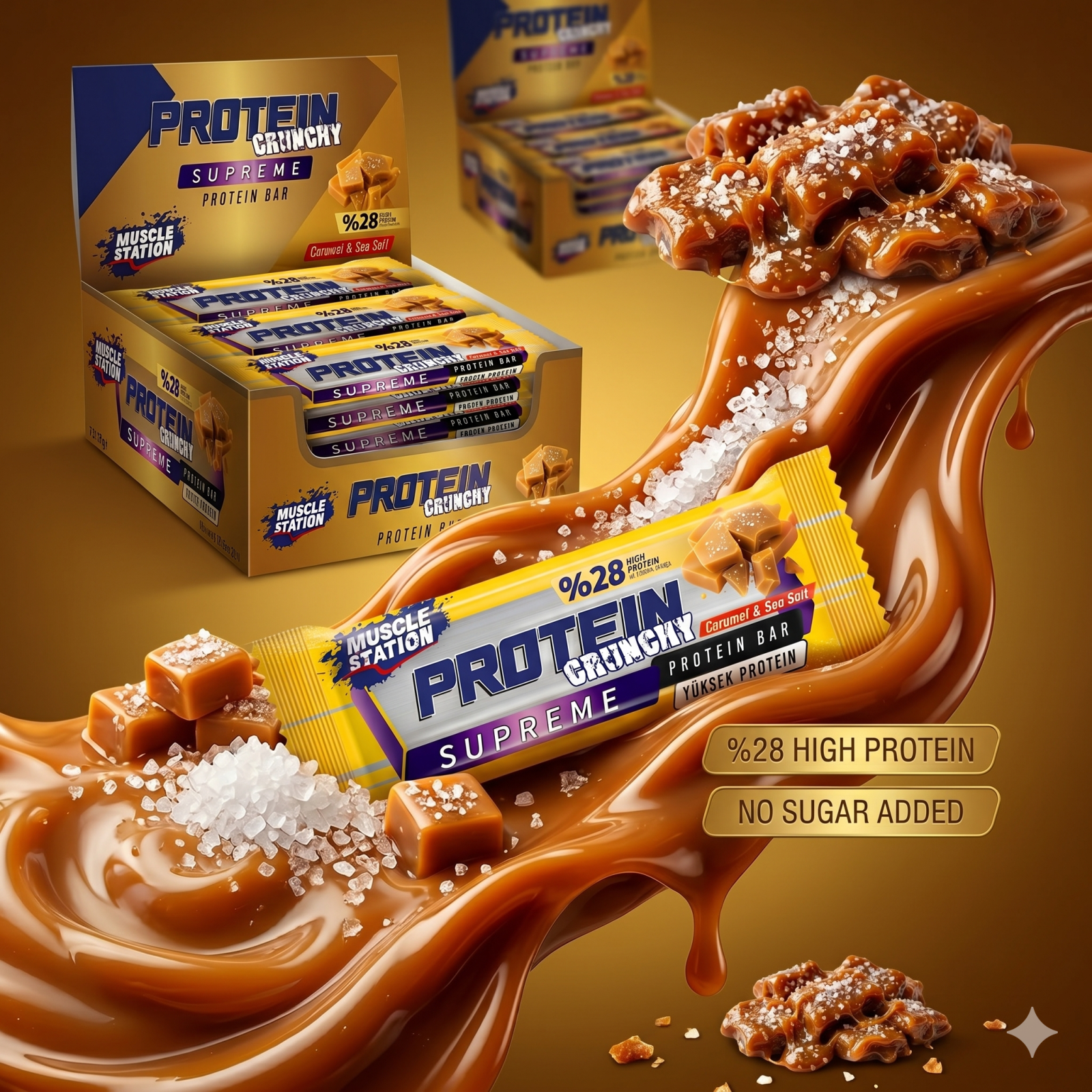 Muscle Station Musclestation Supreme Crunch Tuzlu Karamel 12Li Kutu - Galeri