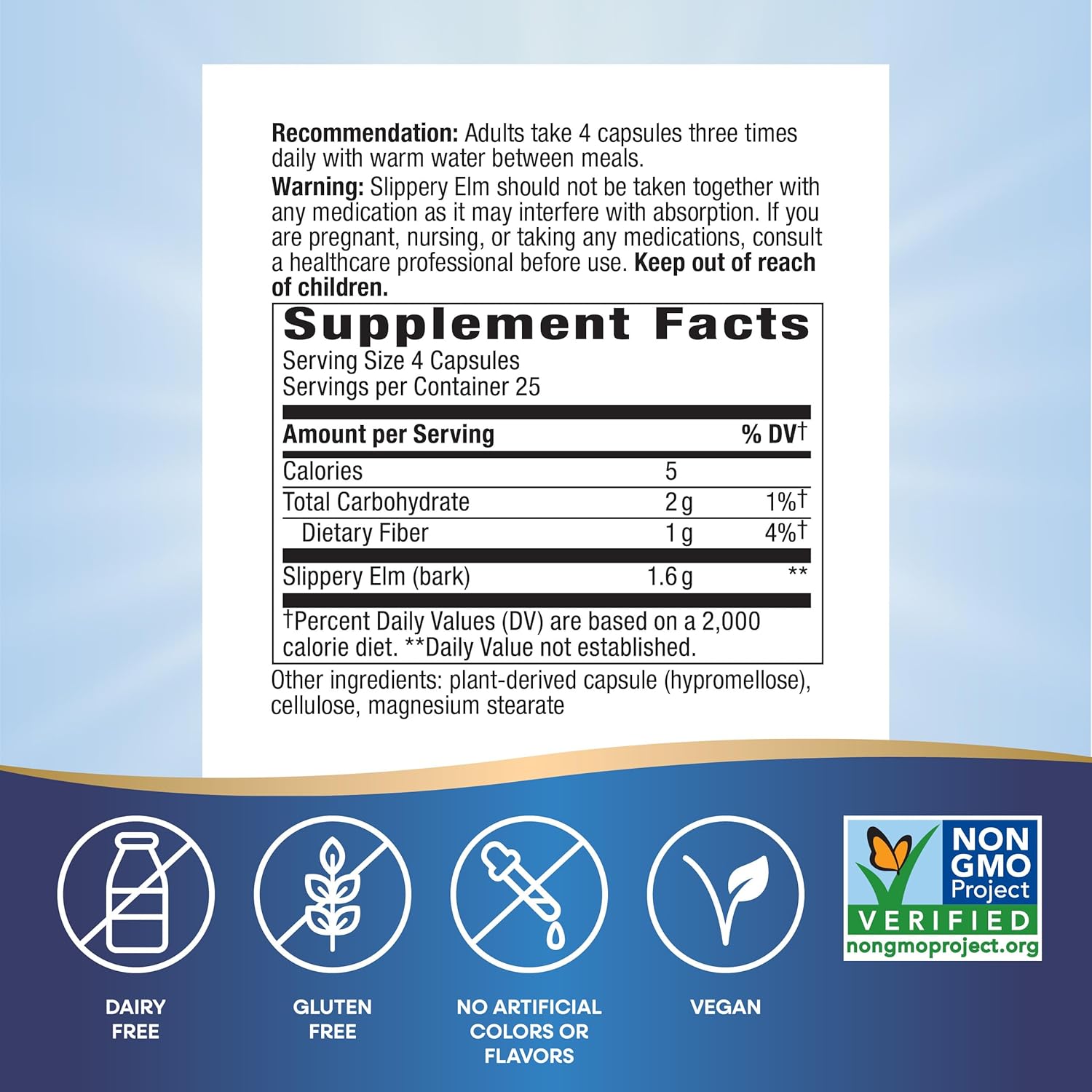 Nature's Way Slippery Elm Bark Traditional Support to Soothe the 100 Caps - Galeri