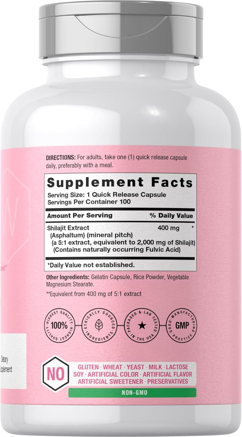Horbaach Shilajit for Women 5:1 Extract 100 Capsules 2000mg - Galeri