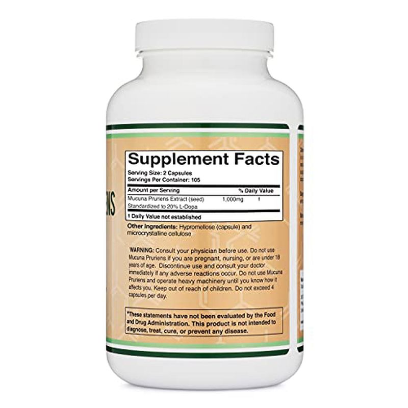DOUBLE WOOD Dopa Mucuna Pruriens 1000 Mg 210 Caps - Galeri