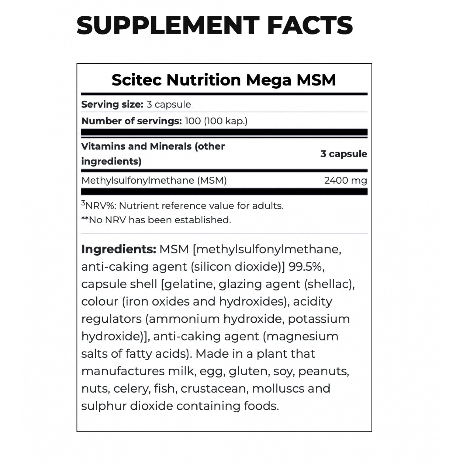 Scitec Nutrition Mega MSM Glukozamin 100 caps - Galeri