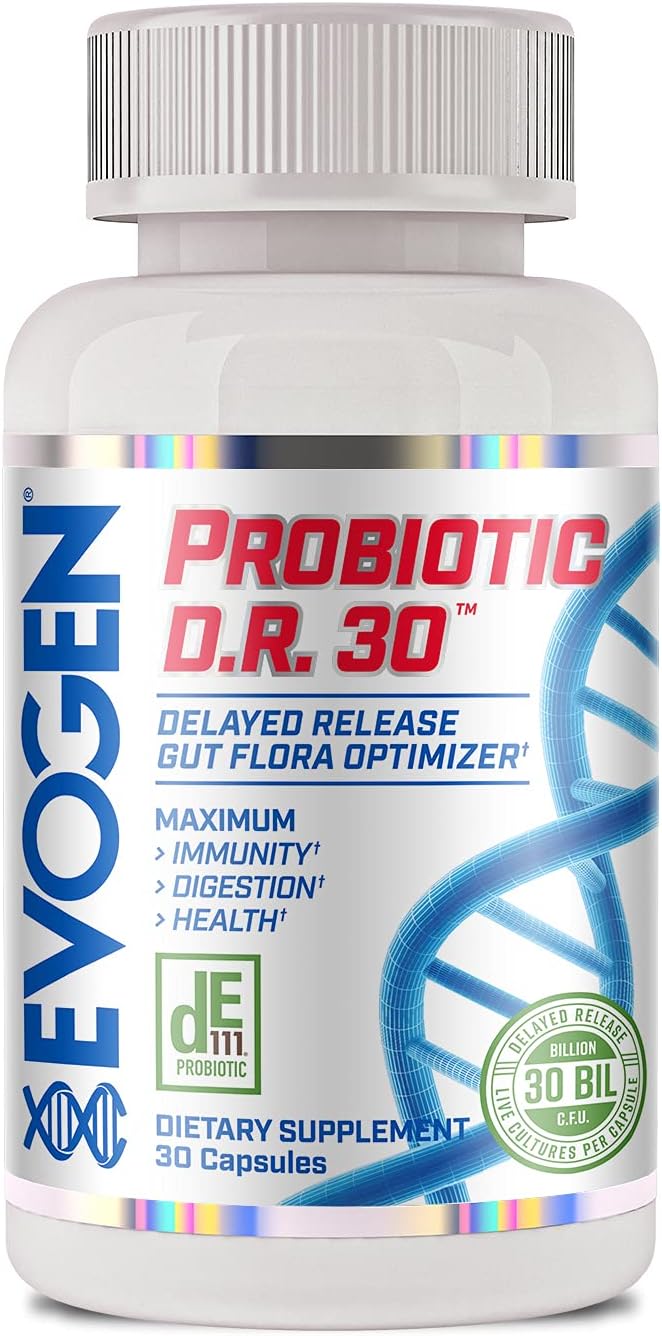 Evogen Probiotic D.R. lactobacillus Gut Flora Optimizer Immunity Digestion Health 30 Billion CFUs 30 Caps