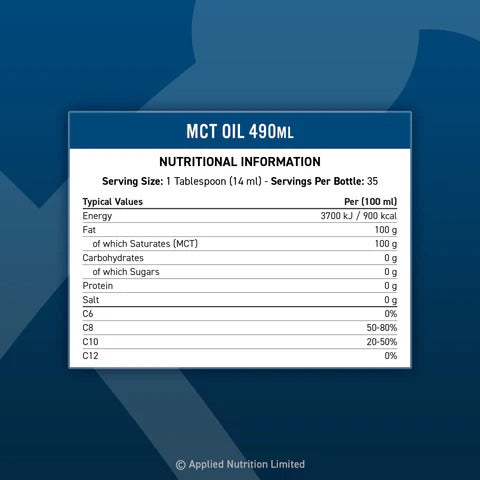 Applied Nutrition MCT Oil Keto C8-C10 490ml From Coconut Oil Keto & Low Carb Diet (35 Servings) - Galeri
