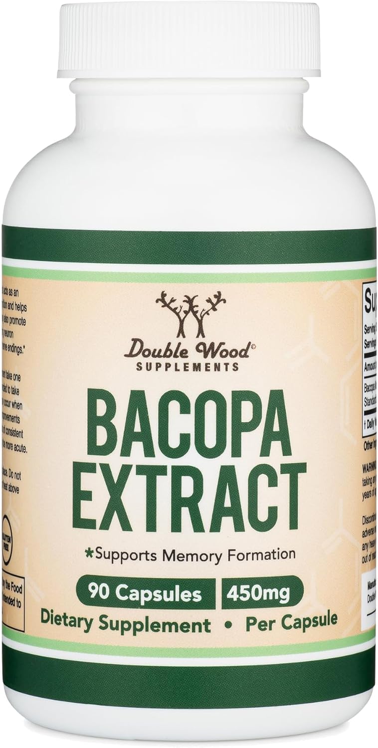 Double Wood Bacopa Monnieri Memory Supplement 450mg, 90 Caps - Galeri