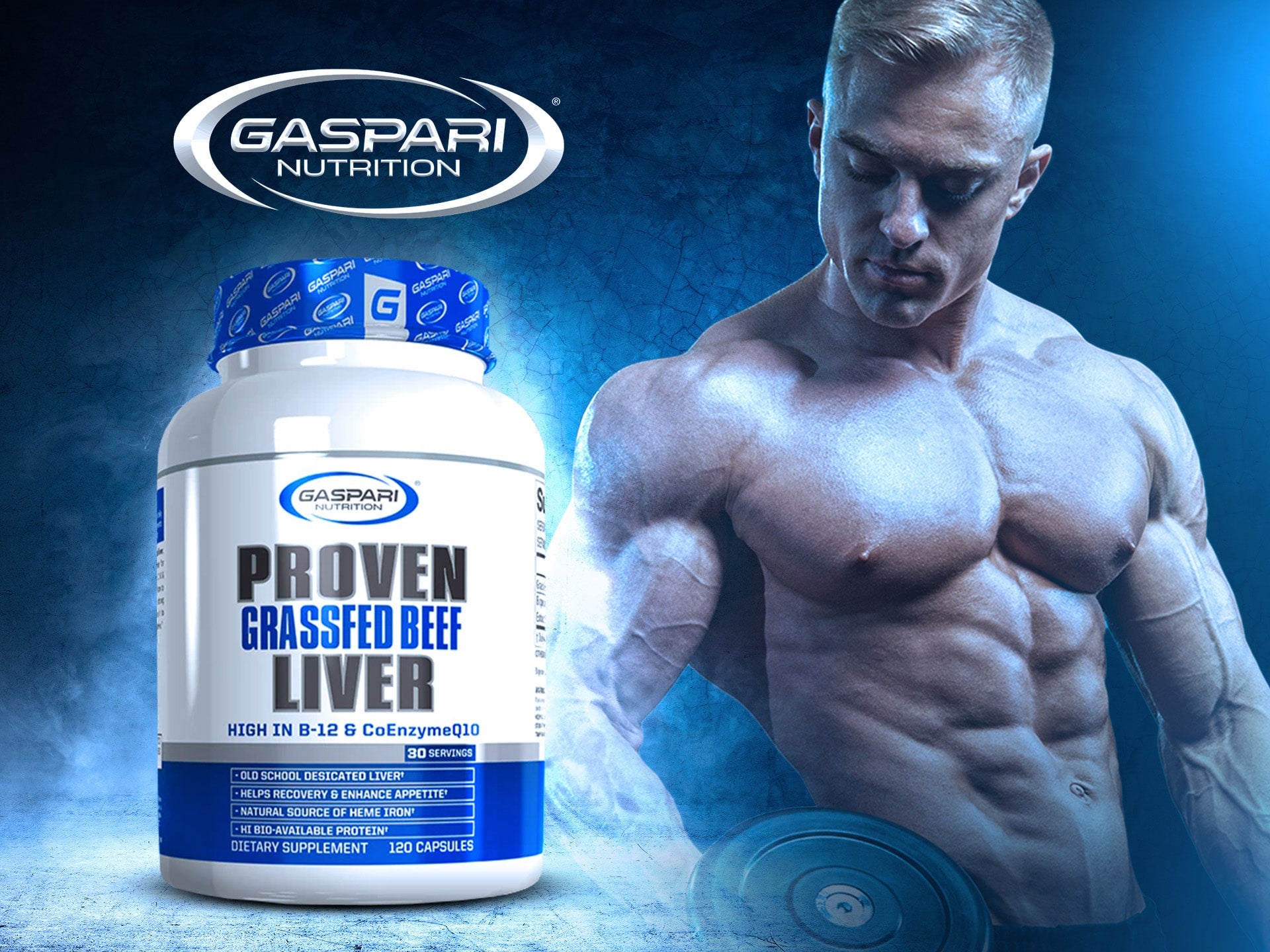 Gaspari Nutrition Proven Liver Grassfed Beef Liver Bovine 120 Caps - Galeri