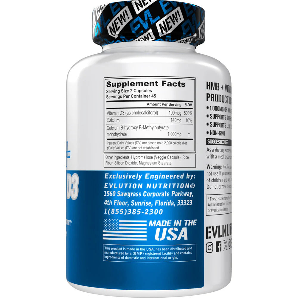 EVLution Nutrition HMB + D3 Vitamini 90 Vejetaryen Kapsül - Galeri