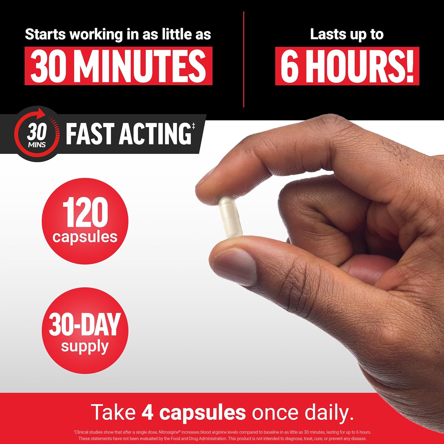 FORCE FACTOR Nitric Oxide Booster Fast-Acting L-Arginine Citrulline Maximize Muscle Pumps 120 Caps - Galeri