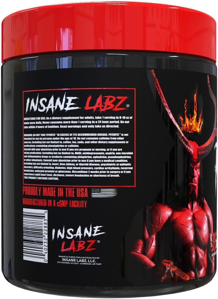 Insane Labz Hellboy Psychotic PreWorkout Nitric Oxide Boosts Focus Energy 35 Servis - Galeri