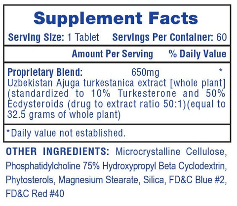 Hitech Uzbek Turkesteron + Ecdysterone 650 60 Tablet - Galeri