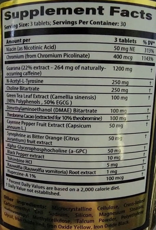 Kevin Levrone Anabolic Oxy Clen DMAE  Yohimbine  Niacin Guarana - Galeri