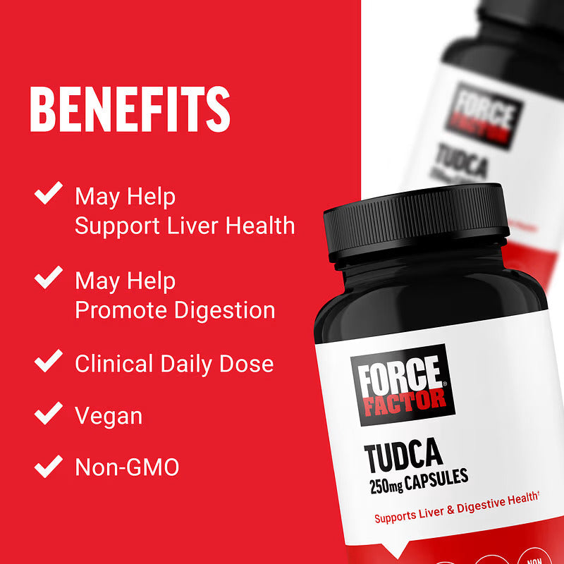 Force Factor Tudca (Tauroursodeoxycholic Acid) 250 mg 60 Vegetable Capsules - Galeri