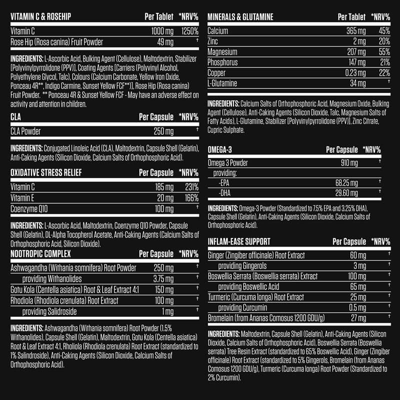 Applied Nutrition Black Stak-The Immune Multivitamin Antioxidant Amino Nootropic Join support 30 pac - Galeri